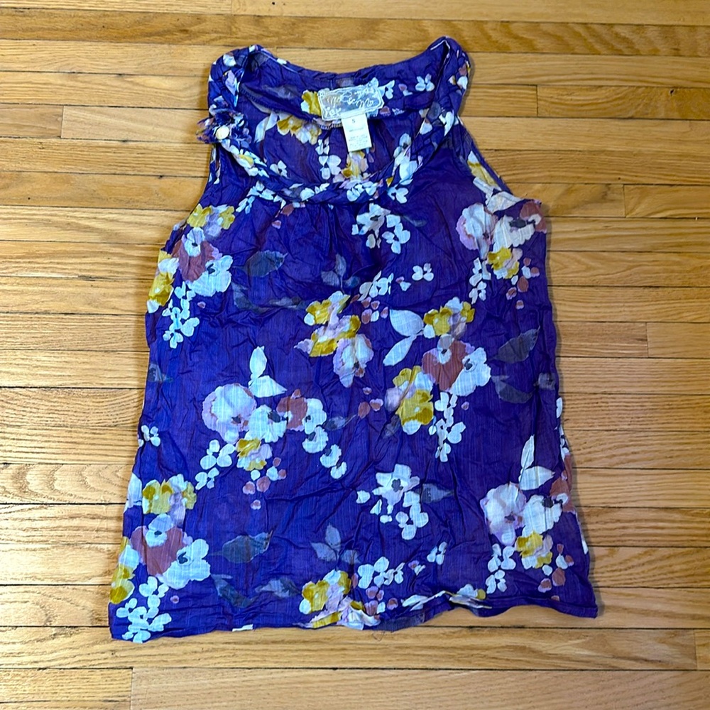 Purple 100% cotton sleeveless top